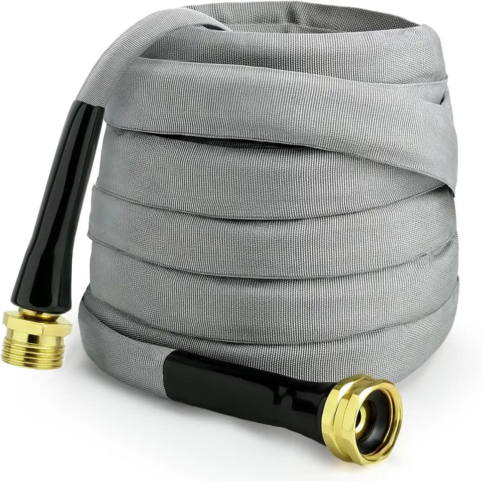 Garden Hose 50ft, Ultra-Lightweight TPU Water Hose with 360° Anti-Tangle Swivel, Kink-Free Flexible Hose, Drinking Water Safe, All-Weather Durable Fabric Hose for Lawn & Car Wash