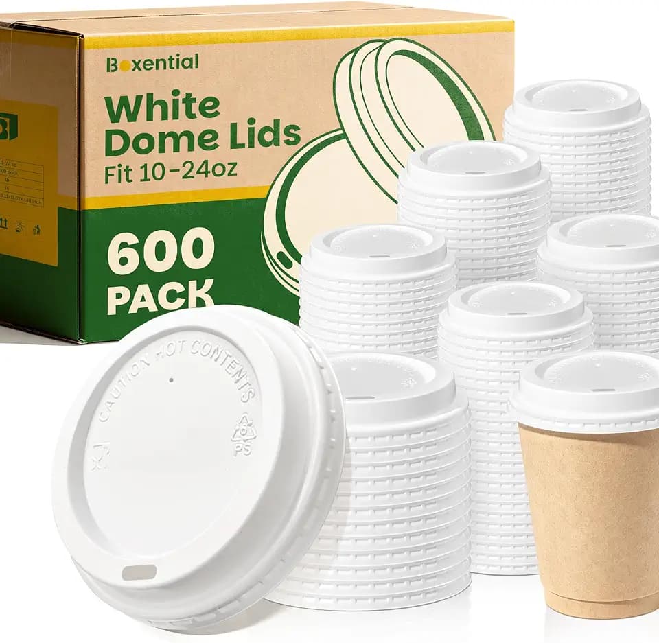 600 Pack Coffee Cup Lids for 10-24oz Paper Hot Cups Anti-Spill