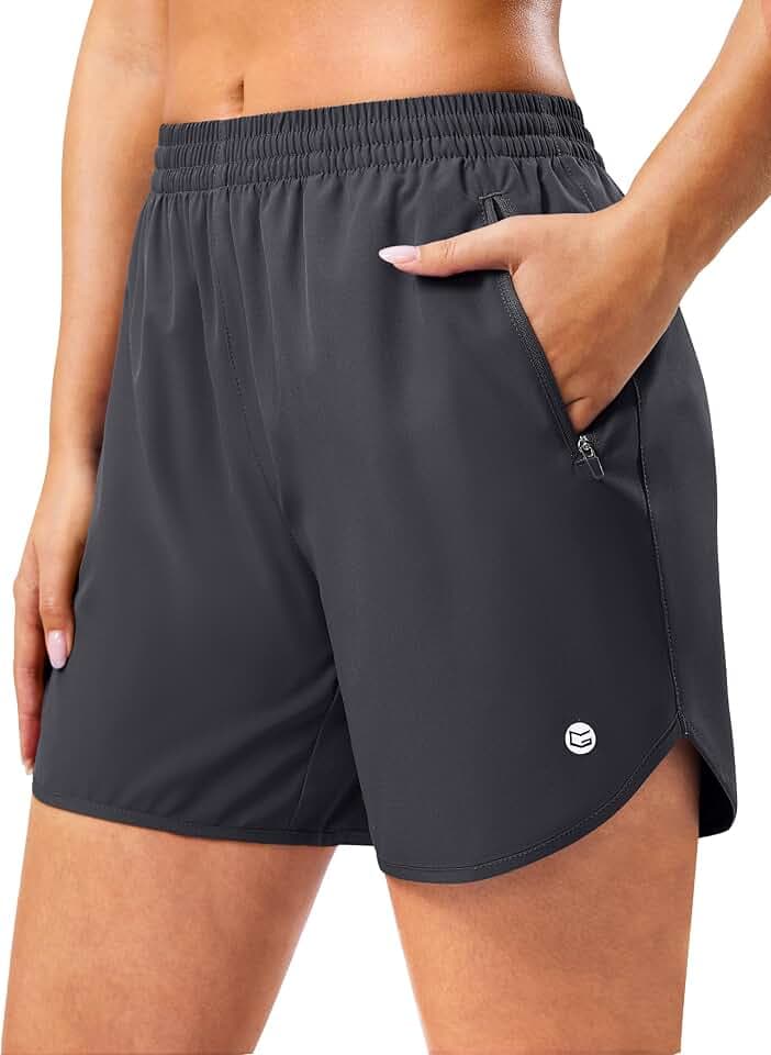 G Gradual 5"/7" Athletic Running Shorts for Women with 2 Zipper Pockets
