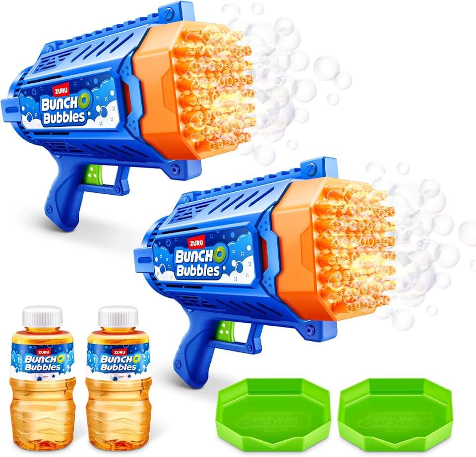 Motorized Bubble Blaster 2 Pack by ZURU Automatic Bubble Machine for Kids, Teens and Adults, Perfect for Summer Outdoor Fun or Party