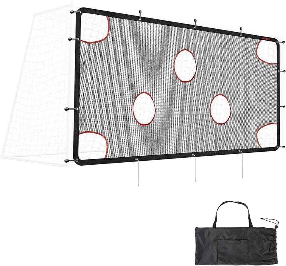AKOZLIN Soccer Goal Target Net Soccer Shooting Training Aid with 7 Scoring Target Zones Soccer Field Nets Football Practice Training Equipment Accessory (Net Only)