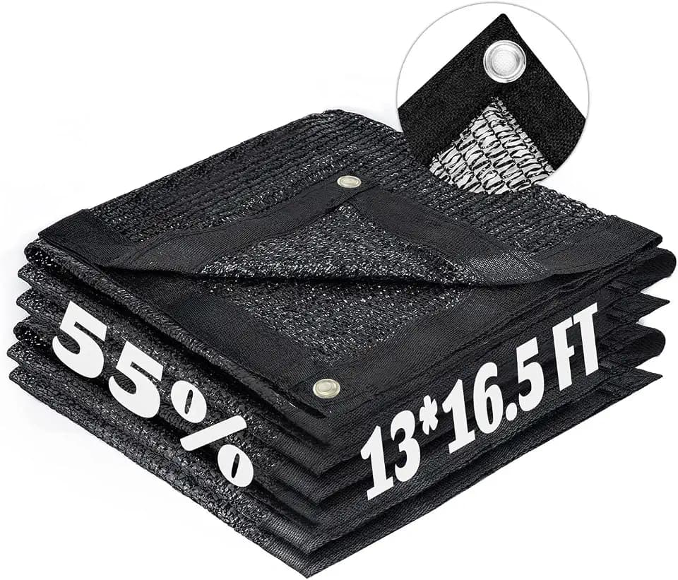 LOVE STORY Shade Cloth for Garden, 55% 13x16.5FT Sun Tarp, Black