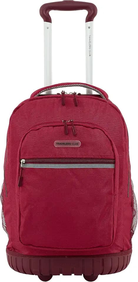 Travelers Club 20" Rolling Backpack with Laptop Compartment, Red