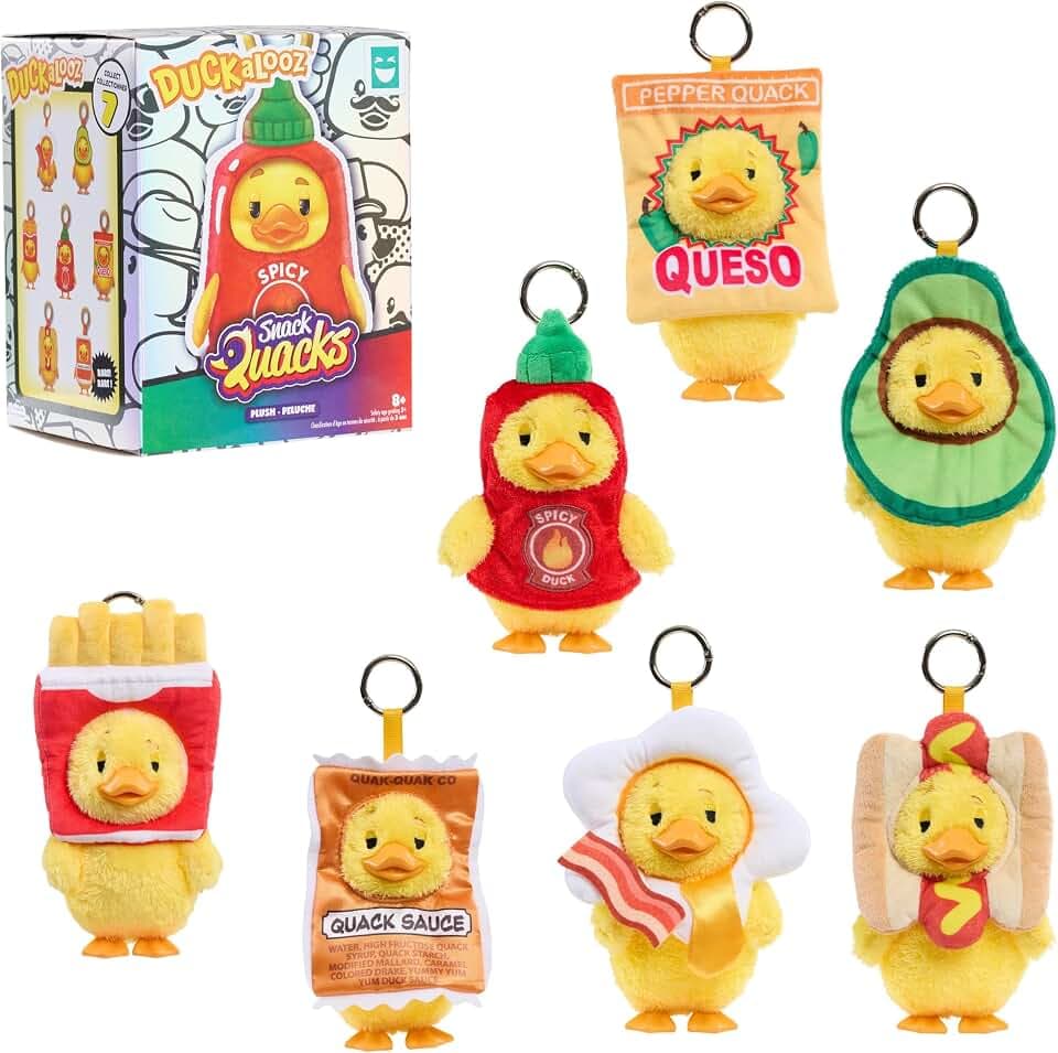 HAPPY HAUL Duckalooz Snack Quack Clip-On Plush Duck Assortment