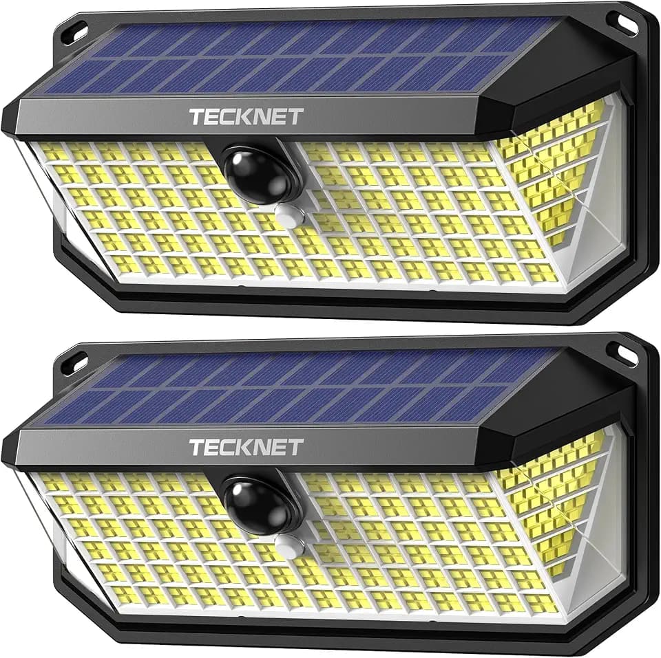 TECKNET 416 LED Solar Lights Outdoor Motion Sensor Waterproof 4200lm,2 Pack