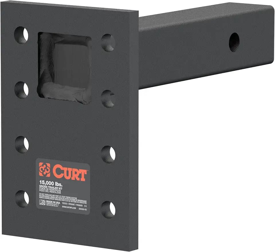 CURT 48325 Adjustable Pintle Mount for 2-Inch Hitch Receiver, 15,000 lbs., 6-1/2-Inch Drop, 8-Inch Length