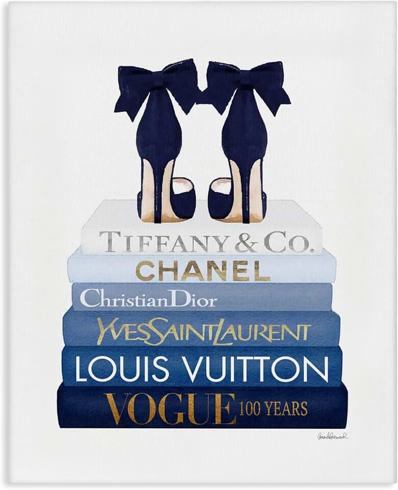 Chic Heels Bookstack Glam, 24 x 30 Inch Canvas Wall Art