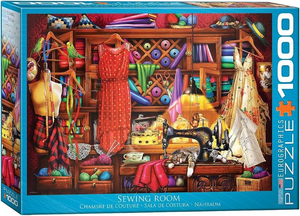 EuroGraphics (EURHR Sewing Craft Room 1000Piece Puzzle 1000Piece Jigsaw Puzzle , Blue