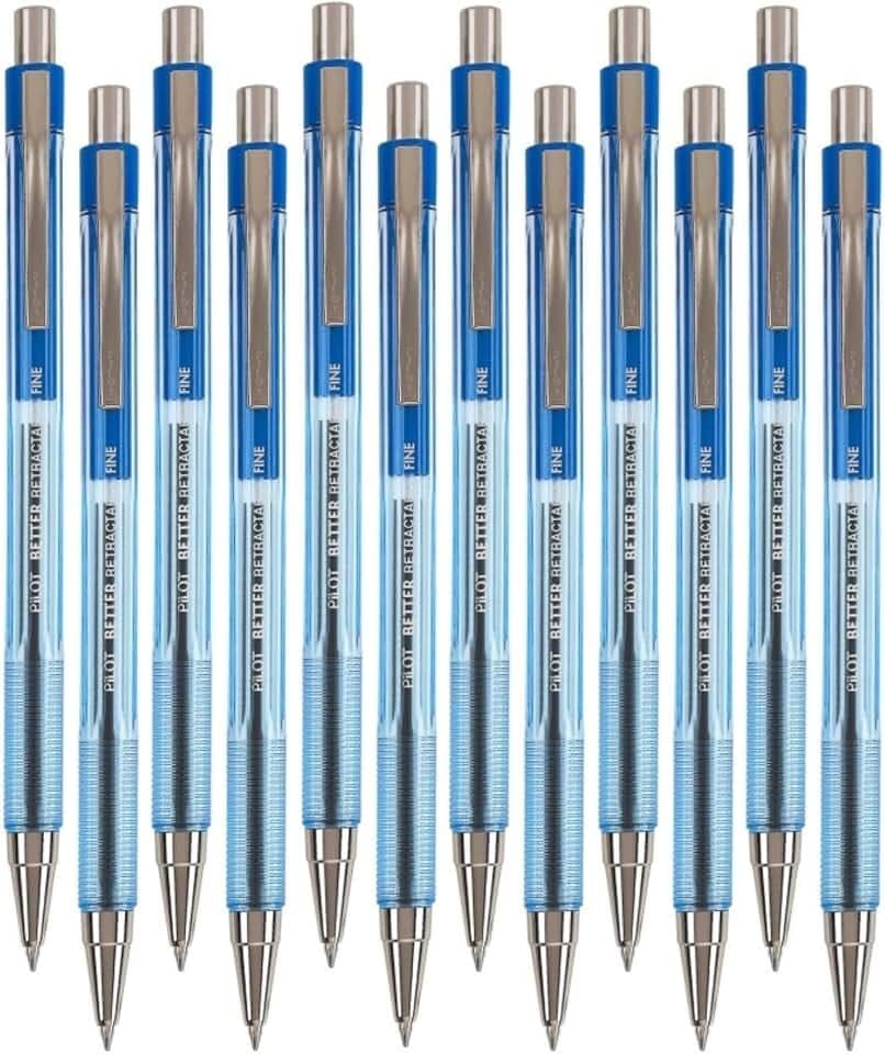 Pilot Better Retractable Ballpoint Pen , Blue Fine Point, 12-Count (30001)