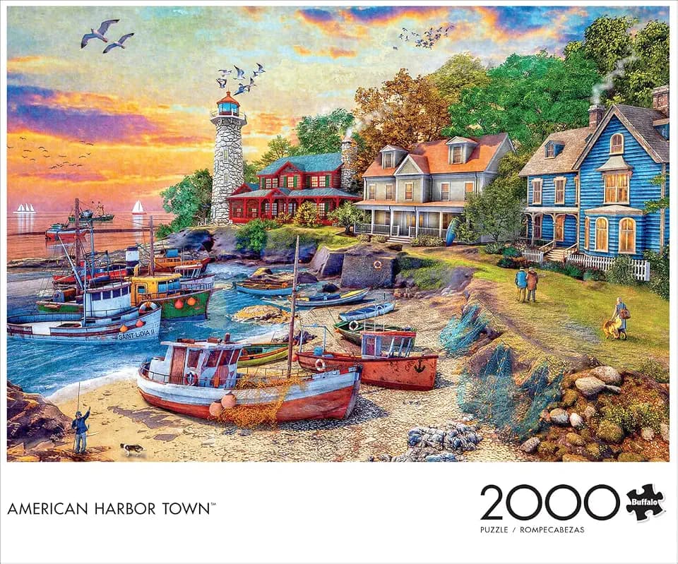 Buffalo Games Puzzles, Davison Harbor Town, 2000 Piece Puzzles for Adults