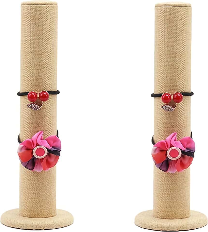 2 Stück Vertikaler Turm für Schmuck,Ständer für vertikale Armbänder, für Schmuck, Armbänder, Haarband, T-Bar Halter Rack für zu Hause Arbeitsplatte Schrank Veranstalter