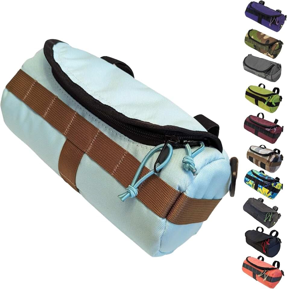 Handlebar Bag (Miami Nice) | 2 Liter Capacity | Spacious Bike Bag w/ 2 Extra Long Buckle Straps & 1 Hook-and-Loop Strap | Water Resistant Front Basket | Bike Accessories | Made in USA