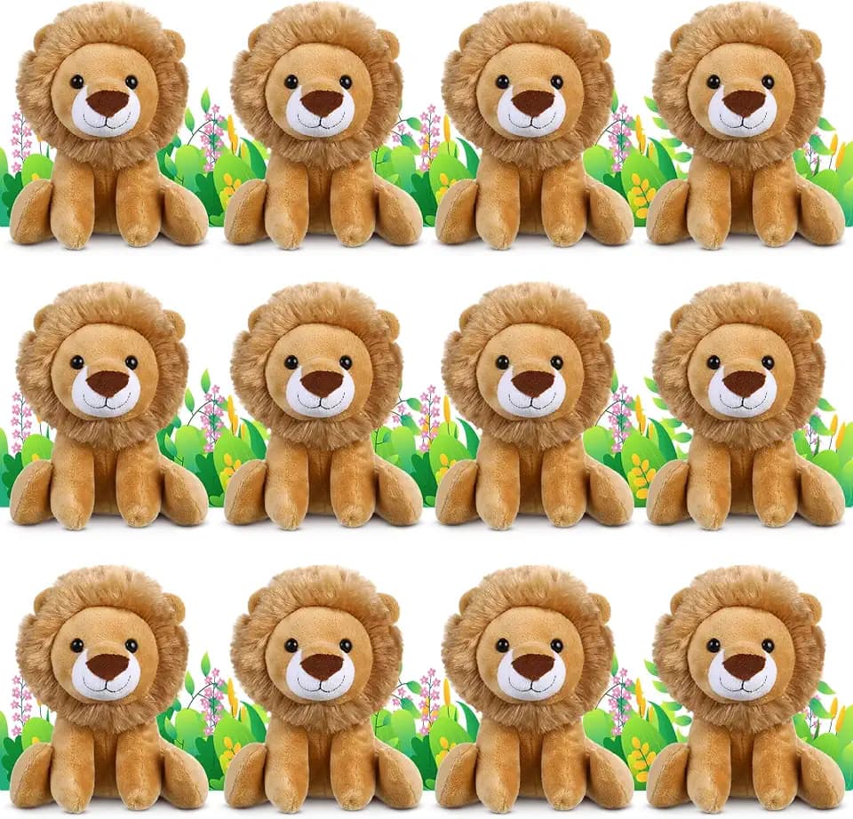 12 Pcs Lion Stuffed Animals 6 Inches Soft Plush Toys
