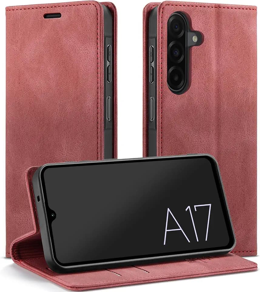 Samsung Galaxy A17 5G Wallet Case with[RFID Blocking],Red