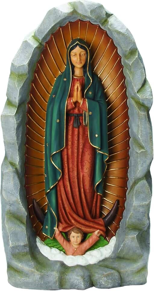 Roman - Our Lady of Guadalupe Grotto, 36" H, Garden Collection, Resin and Stone, Decorative, Gift, Home Outdoor Decor, Durable, Long Lasting, Unique Design