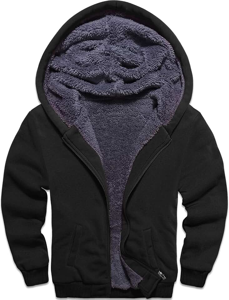 SwissWell Fleecejacke Kinder Jungen Warme Gefüttert Sweatjack Fleece Jacke mit Kapuze Jungen Winterjacke Kapuzenjacke für Kinder mit Reißverschluss Kuscheljacke