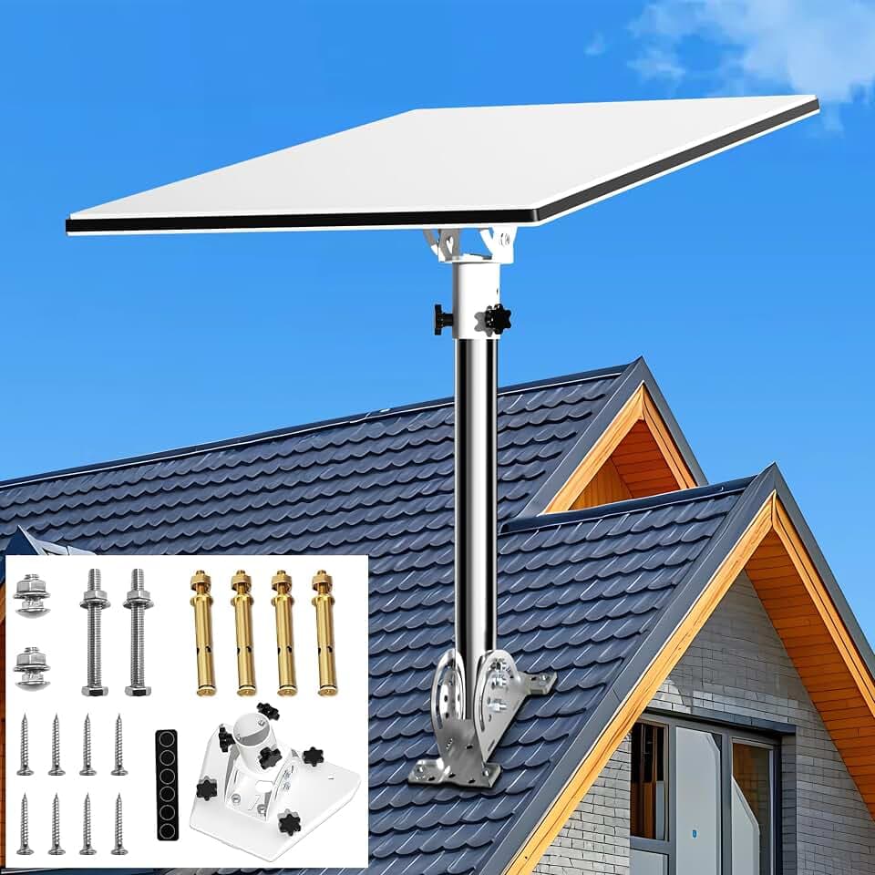 Starlink Generation 3 Installationshalterung mit Starlink Rohradapter, verstellbar 360 Grad, kompatibel mit Starlink Standard Generation 3 (V3) Satellitenempfänger (Silber)