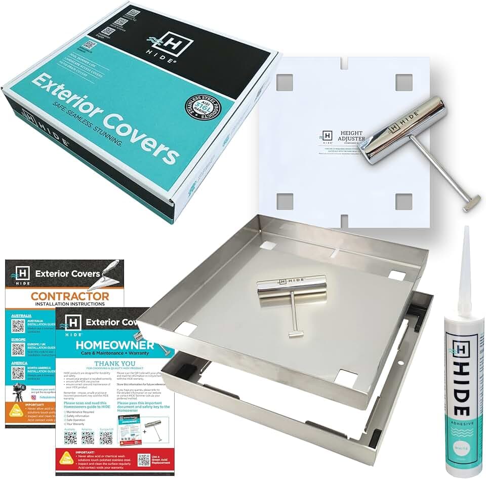 HIDE Luxury Access Cover for Pool (6" Cover - 1.2" Inlay Depth)