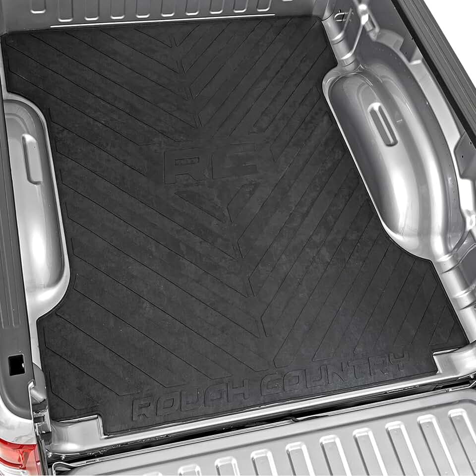 Rough Country Truck Bed Mat for Toyota Tacoma (2024-2026) – Fits 5' Bed, Tear-Resistant Heavy-Duty Rubber, Non-Slip Protection