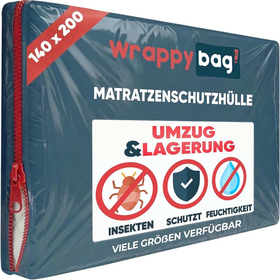 Wrappybag Matratzenhülle Blickdicht - Matratzentasche Umzug 140x200