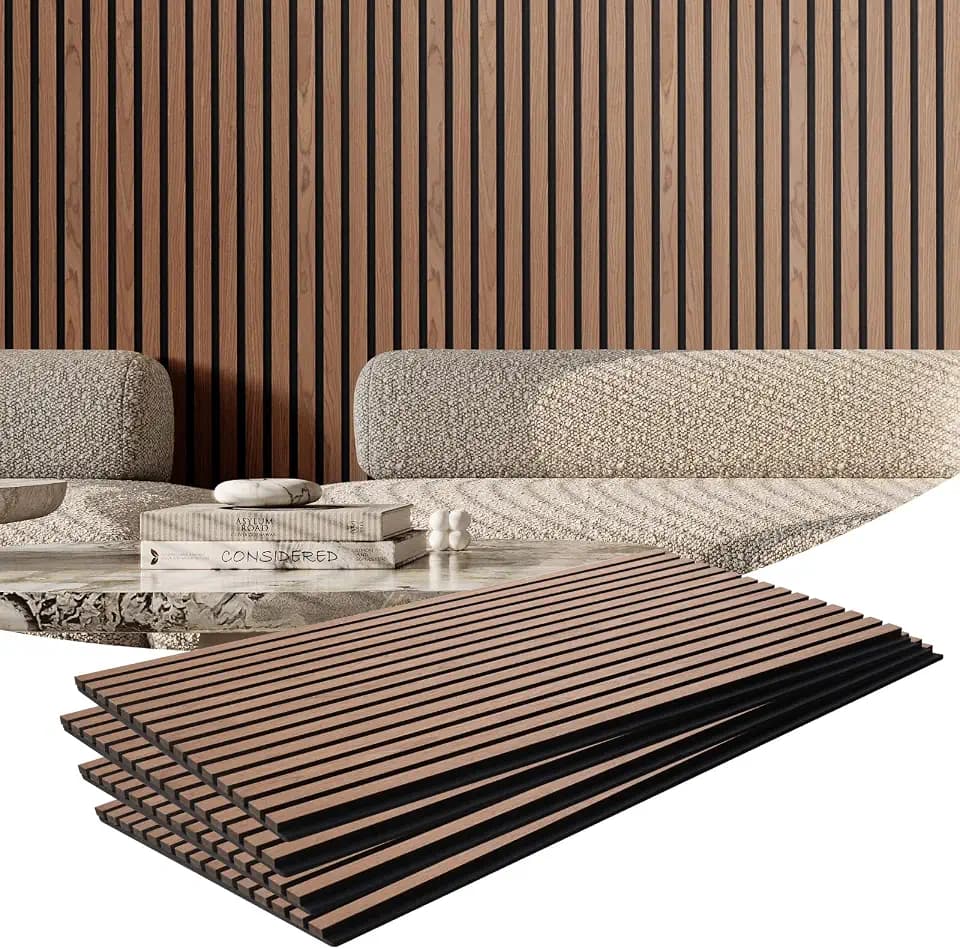 VEVOR Akustikpaneele, 1200x600x21mm, Akustik Wandpaneele, MDF-Akzent-Holzwandpaneele für moderne Innenwanddekoration, Akustikpaneel Kunstholz-Wandplatten zur Geräuschreduzierung, 4er-Set