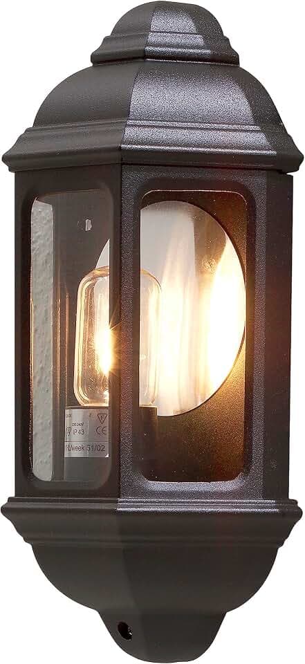 Konstsmide Cagliari 7011 Wandleuchte (B: 18cm T: 10cm H: 36cm, 1x100W, IP43) matt-schwarz