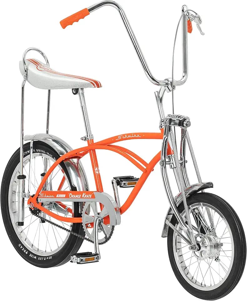 Schwinn Krate Classic Sting-Ray Bike, Bike for Kids or Adults, Steel Frame & Springer Fork, Fenders, Single Speed, Coaster Brake, Grape