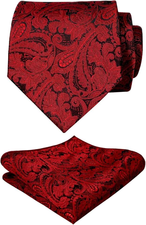 Alizeal Paisley Herren Krawatte und Einstecktuch Sets