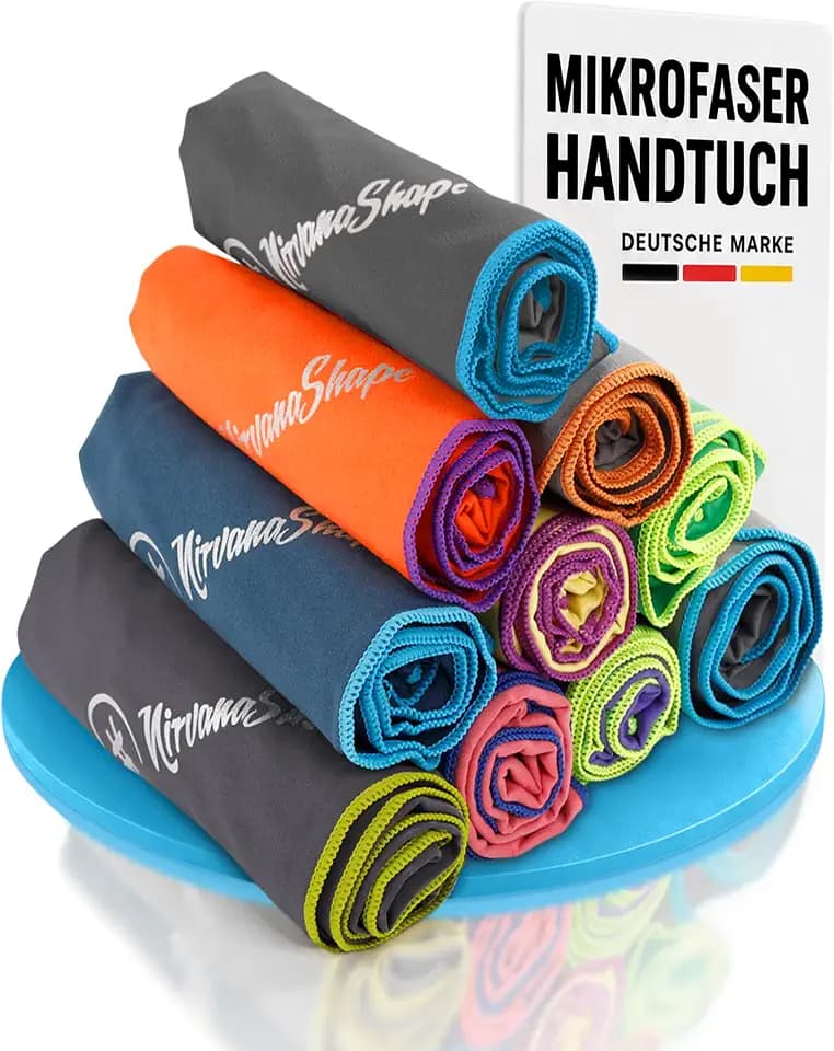 NirvanaShape Mikrofaser Handtuch - Reisehandtuch, Badetuch für Urlauber - kompakte, schnelltrocknende Microfaser Handtücher als Strandtuch, Sporthandtuch - für Reisen, Camping, Sport - 100 x 50 cm