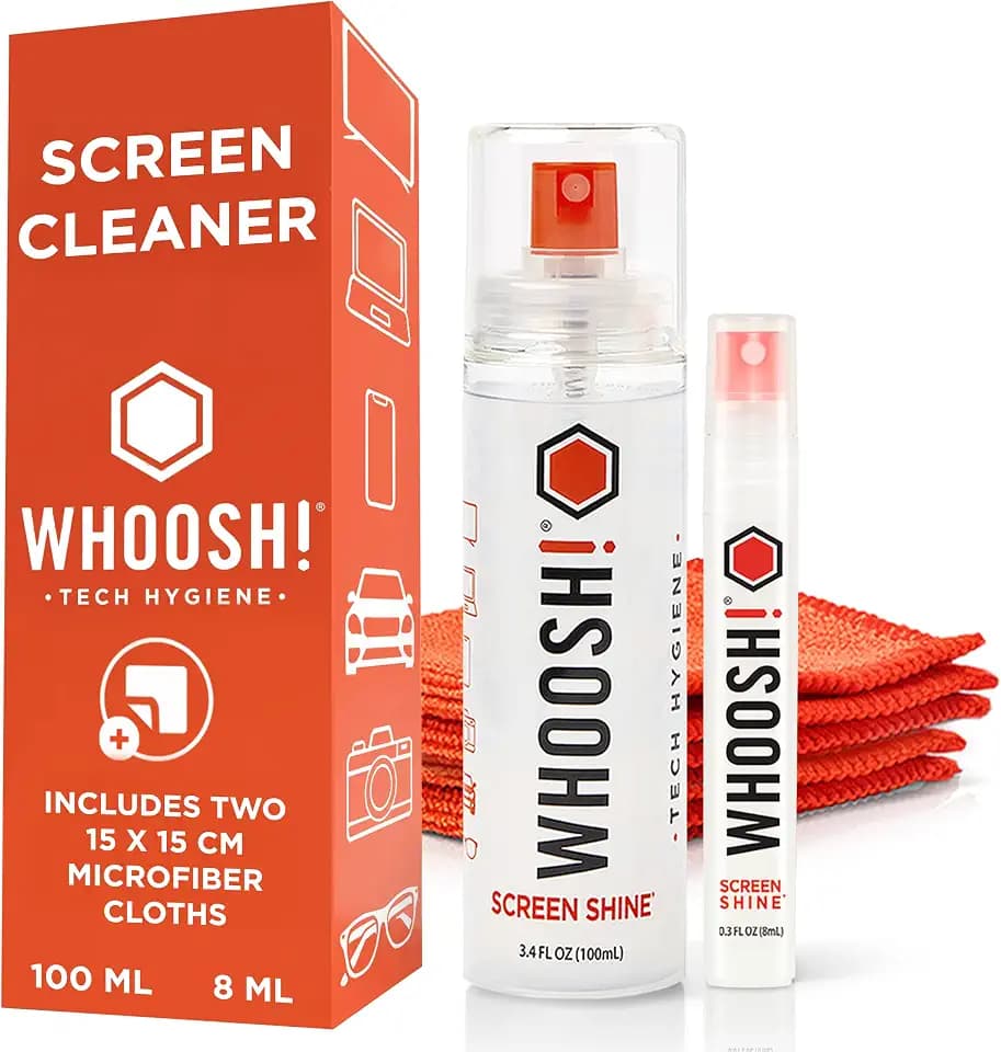 WHOOSH! Screen Shine Duo – Screen Cleaner and Wipe Kit, 3.4 + 0.3 fl oz