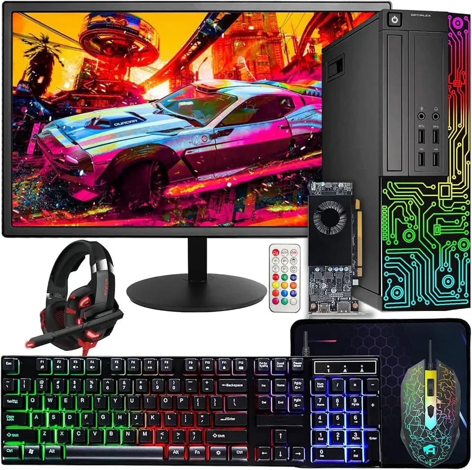 Dell OptiPlex PC,Core I7,24'' Monitor,RX 550 4G,16G RAM,512G SSD(Renewed)