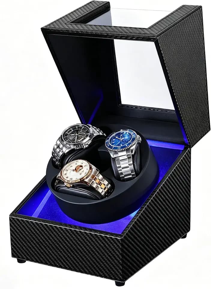 Watch Winder for 3 Automatic Watches,Japanese Quiet Motor