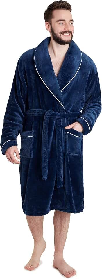 CityComfort Bademantel Herren Flauschig, Fleece Morgenmantel Herren Dressing Gown Men - Geschenke für Männer & Teenager