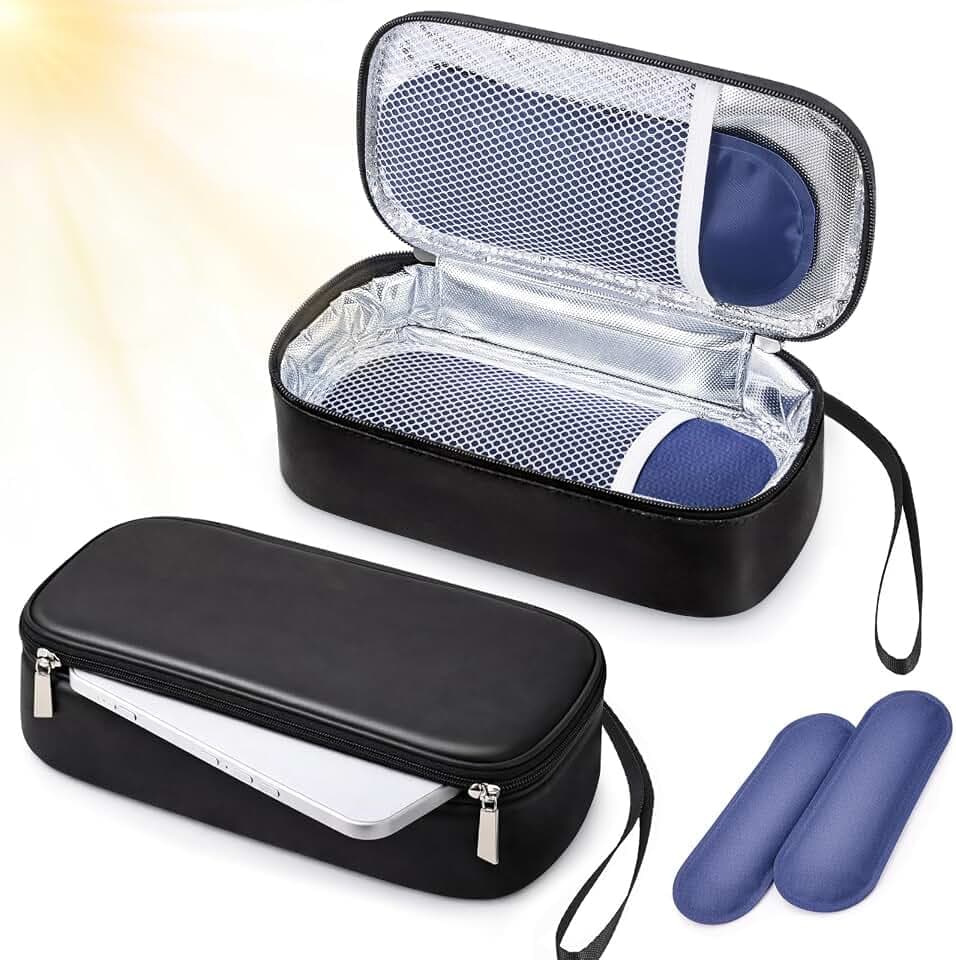 Phone Cooling Pouch with 2 Ice Packs Portable, Black, PU