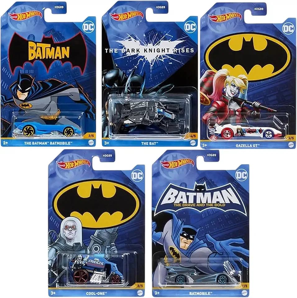 Hot Wheels Batman 2022 Batmobile Complete Set of 5 Diecast Vehicles Mix 3 from HDG89-956C Release
