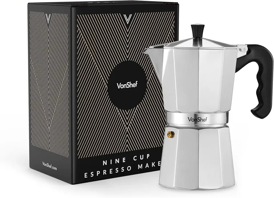 VonShef Espressokocher für 9 Tassen, 400 ml Mokakanne