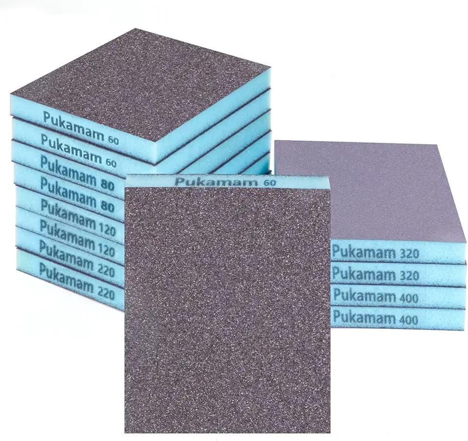 12 Stück Schleifschwamm Trocken & Nass Schleifpapier 60/80/120/220/320/400 Körnung Grob- Fein Schleifpapier Set Schmirgelpapier für Holz, Metall, Wand, Lack, Autolack
