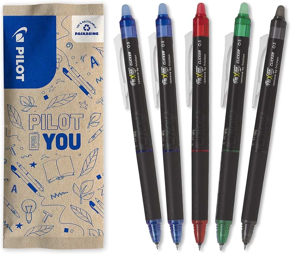 PILOT - 5er-Set FriXion Point Clicker - Radierbarer Stift Einziehbar
