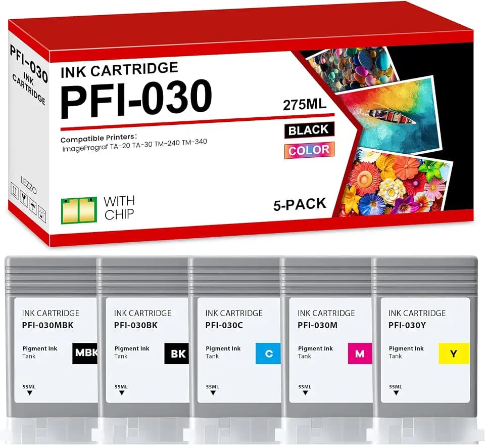 PFI-030 Ink 55ml 5-Pack PFI-030MBK PFI-030BK PFI-030C PFI-030M PFI-030Y