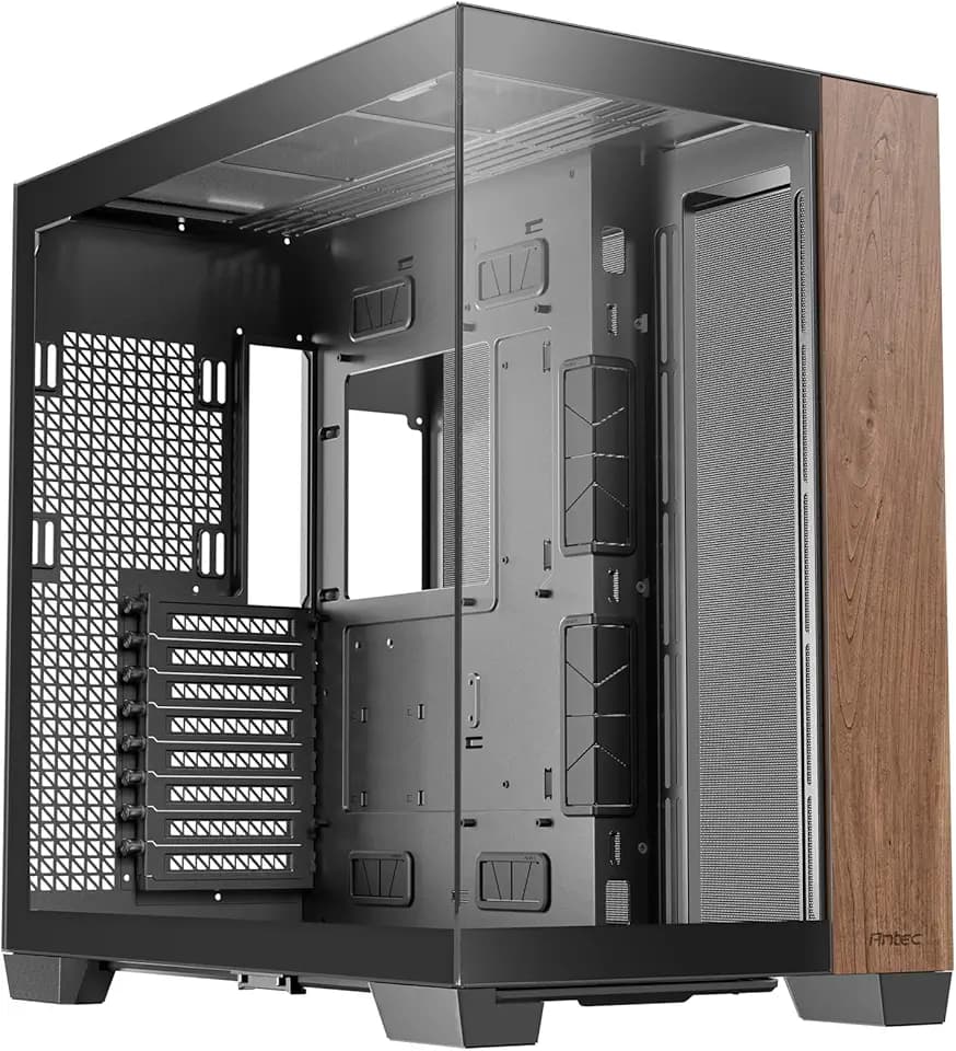 Antec C8 Wood Full-Tower E-ATX PC Case, Wooden Front Panel, No Fans