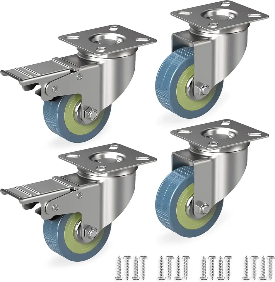 RAVN HAMAN 4er Set Möbelrollen 50 mm, 2 mit Bremse bis 50 kg
