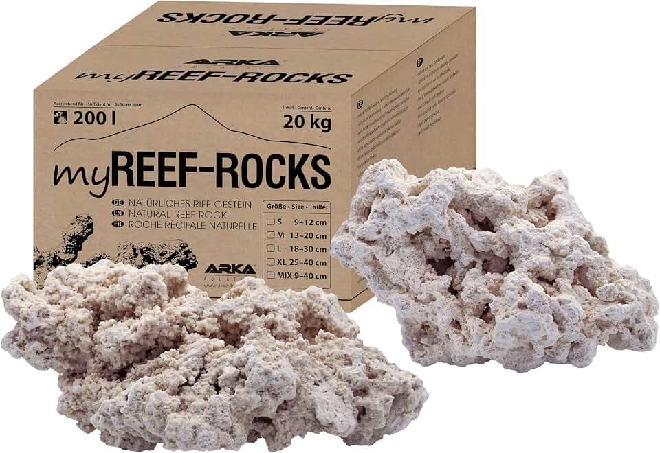 ARKA Riffgestein Meerwasseraquarium 13-20 cm 20 kg - myReef-Rocks Aragonit
