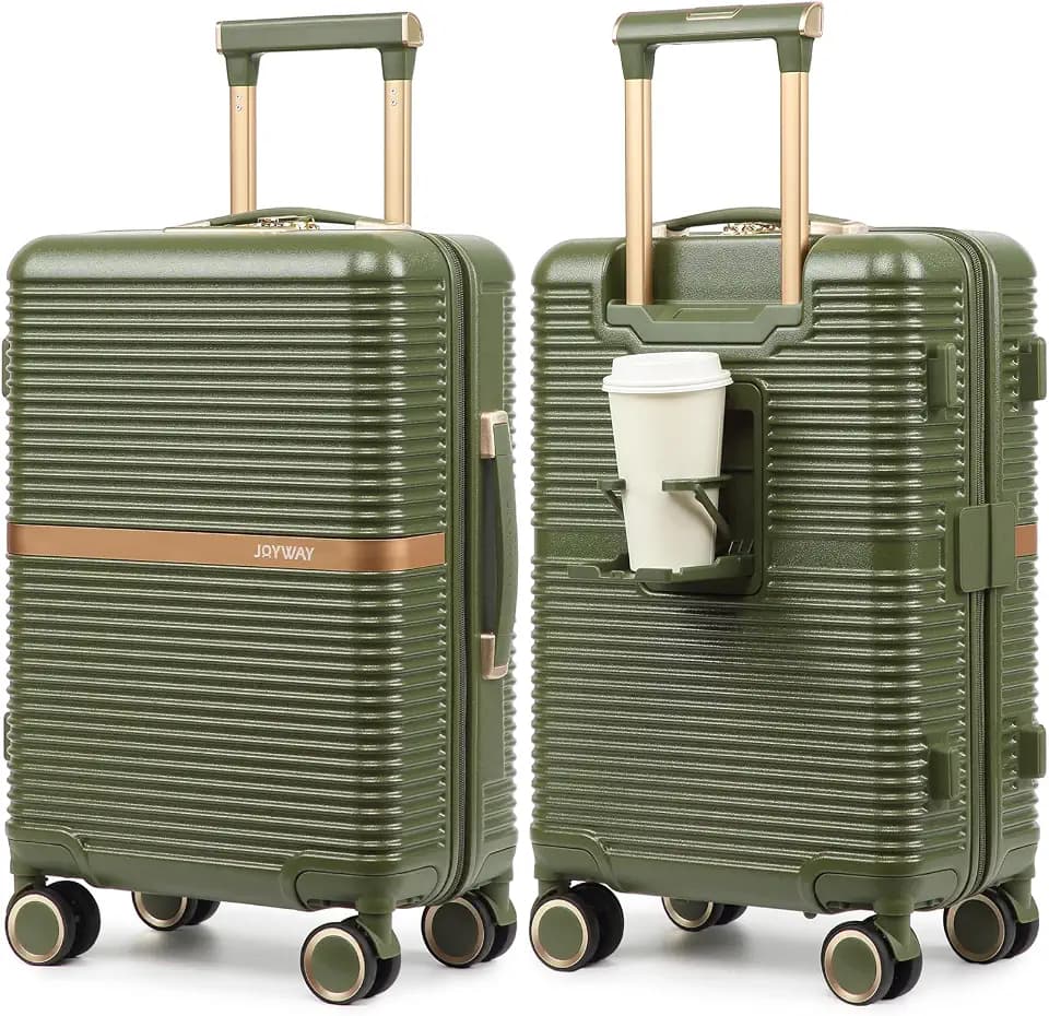 Joyway Lightweight Carry-On Luggage 20 Inch with Spinner Wheels, TSA Lock, Durable ABS Hardshell Suitcase for Business & Travel (Dark Green, 20 Inch)