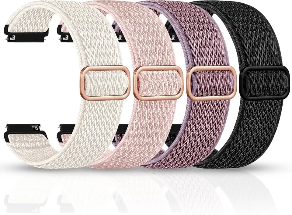 Easuny 4 Pack Elastic 22mm 20mm 18mm Watch Band Compatible with Garmin Vivoactive 5/6 Watch Bands, Venu 3/4, Sport Quick Release Replacement Strap for Venu 3S/2S, Forerunner 165/265/255/55 Men Women