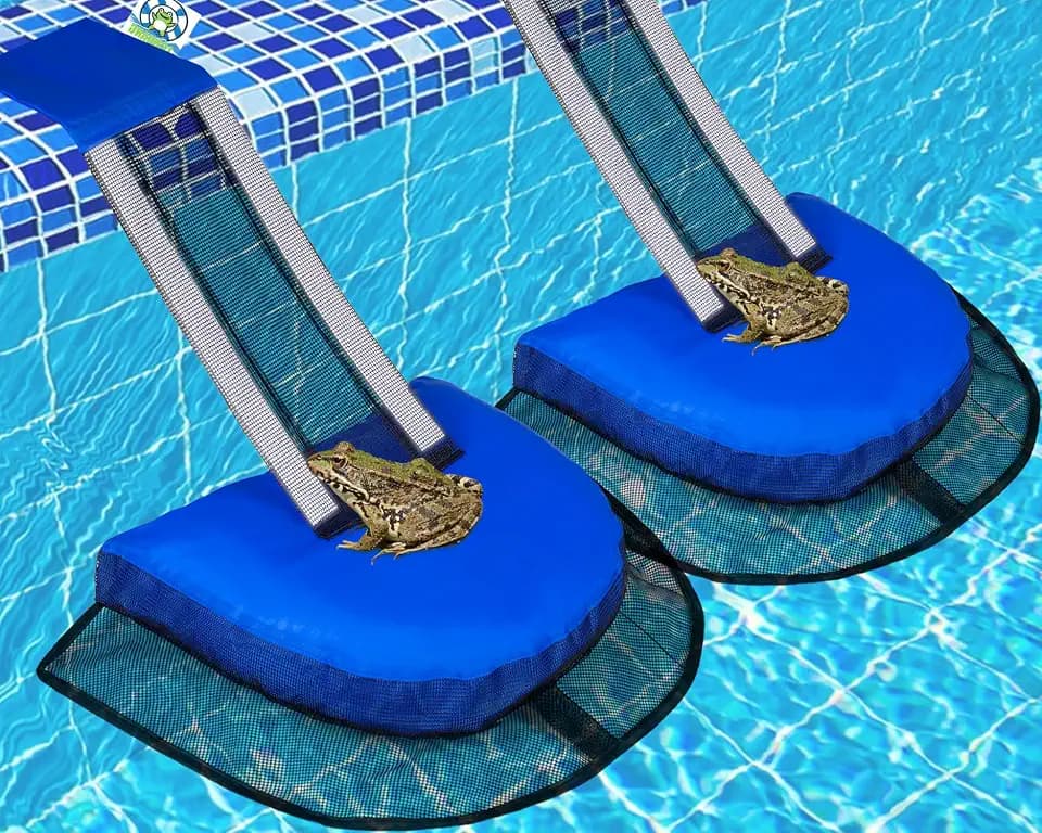 Pool Animal Escape Ramp Frog-Saver-Log - for 2Pcs Swimming Pools Wildlife Rescue Device,Durable Above Ground Pool Critter Ramp, Prevent Drowning with Easy Install, Pool Safety,Reusable (Blue-2Pack)