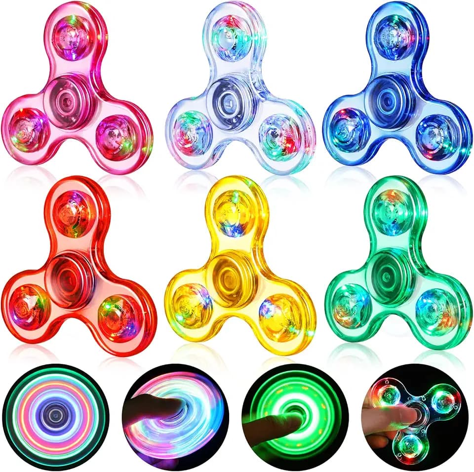 LED Fidget Spinner Kinder 6er Pack, Leuchtende Fidget Toy, Glow in the Dark