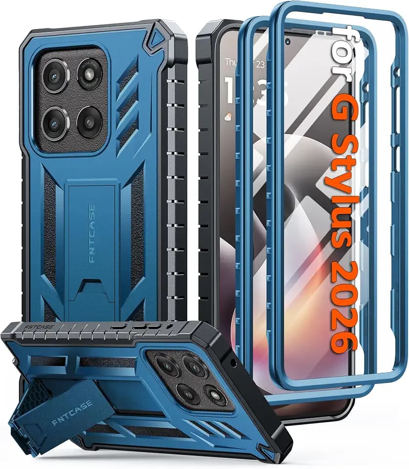 FNTCASE for Moto G Stylus 2026/2025 Case with Built-in Screen Protector