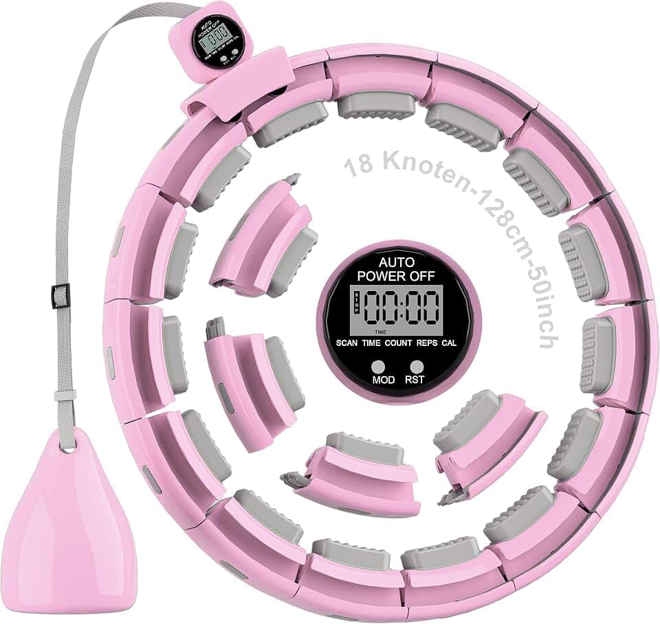 Smart Hoop Reifen Erwachsene und Anfänger, Hullahub Reifen zum Abnehmen，Smart Hoop Leise Fitness