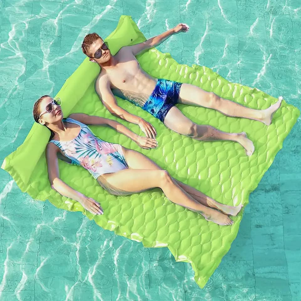 Jasonwell Floating Mat Pool Floats - Giant Inflatable Pool Float Lake Raft Lounge Floating Water Mat for Swimming Pool Floatie Lounger Beach Pool Party Toy for Adults & Kids (CH, XL)