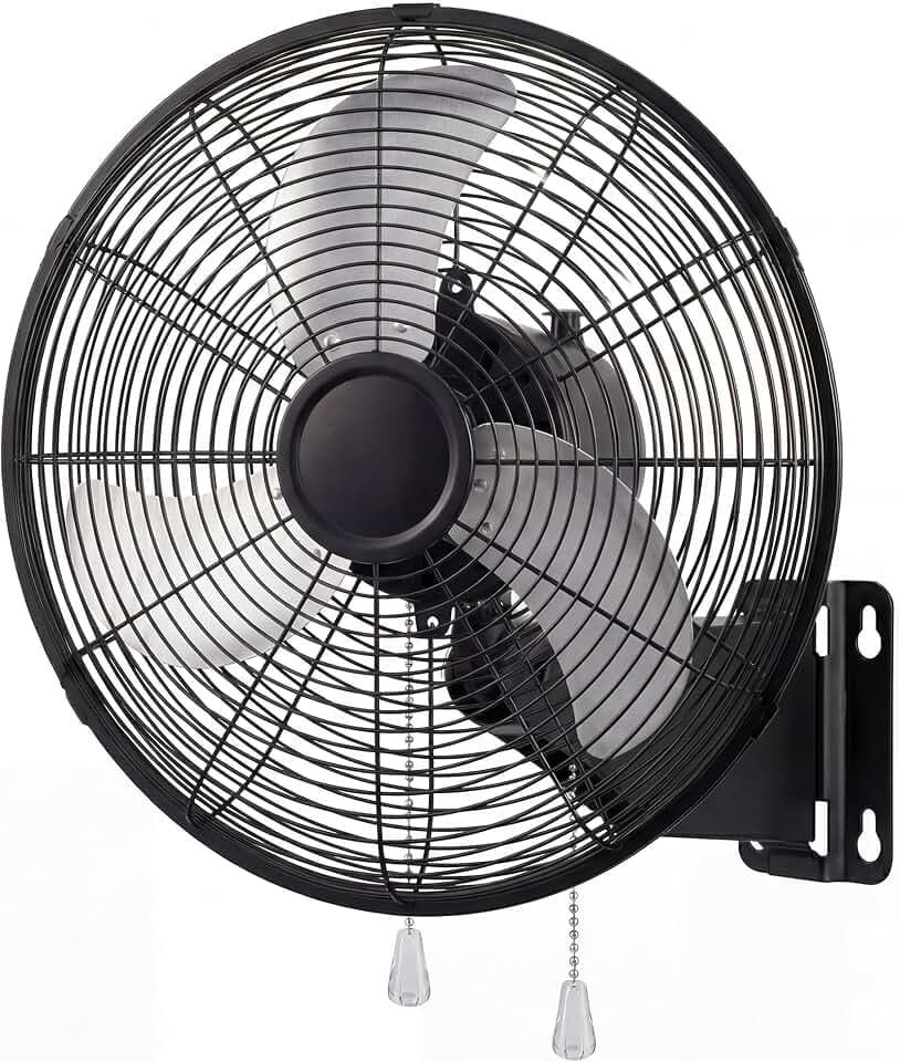 20 Inch Oscillating Wall Mount Fan, 3 Speed High Velocity Powerful, 90° Oscillation & 30° Tilt Cooling, Wall Fan for Home, Offices, Greenhouse, Workshop, Patio, Outdoor, Indoor ETL Certified